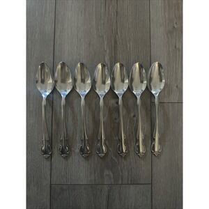 7 PCs Royal Splendor International stainless Scrolls‎ glossy Oval Place Spoons